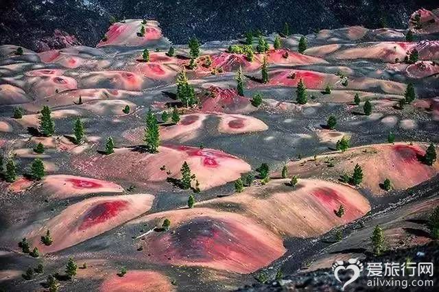彩色沙丘美国拉森火山国家公园