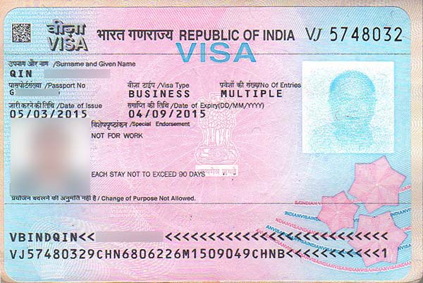 印度签证-旧版护照